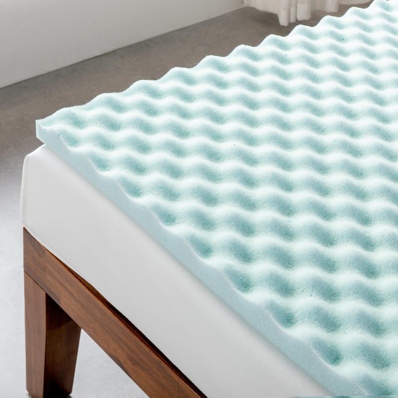 2 Inch Cooling Gel Egg Crate Memory Foam Mattress Topper