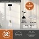 preview thumbnail 4 of 7, Kassidy Black and Brass Industrial Teardrop Mini Pendant Ceiling Light Clear Glass - 5-in W x 16-in H x 5-in D