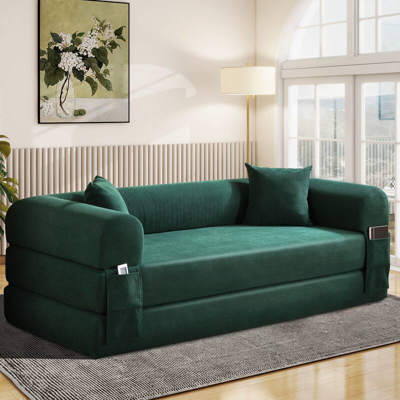 3-in-1 Convertible Sleeper Sofa with Pillows & Storage