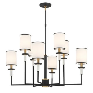 Hatfield 8 Light Black Forged + Vibrant Gold Chandelier