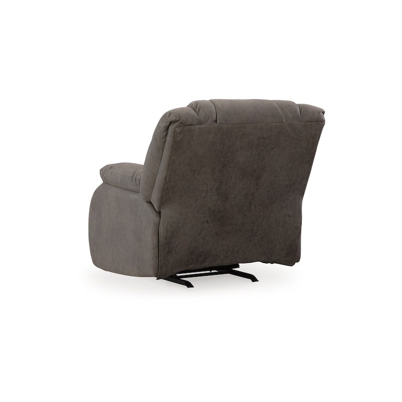 Perth Manual Rocker Recliner Chair, Soft Foam Slate Gray Faux Leather