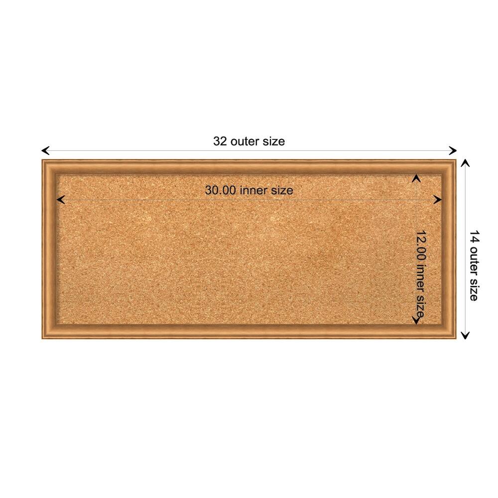 Salon Scoop Wood Framed Natural Corkboard Bulletin Board