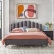 preview thumbnail 1 of 7, Lifestorey Stark Velvet Upholstered Modern Queen Platform Bed Grey