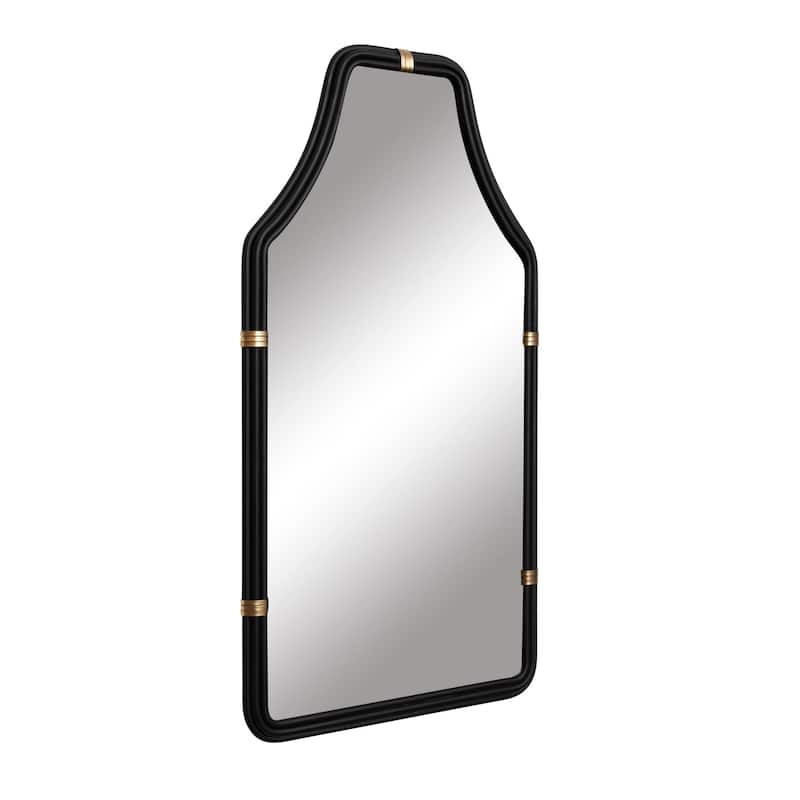 Varaluz Federal Case Wall Mirror - Matte Black/French Gold