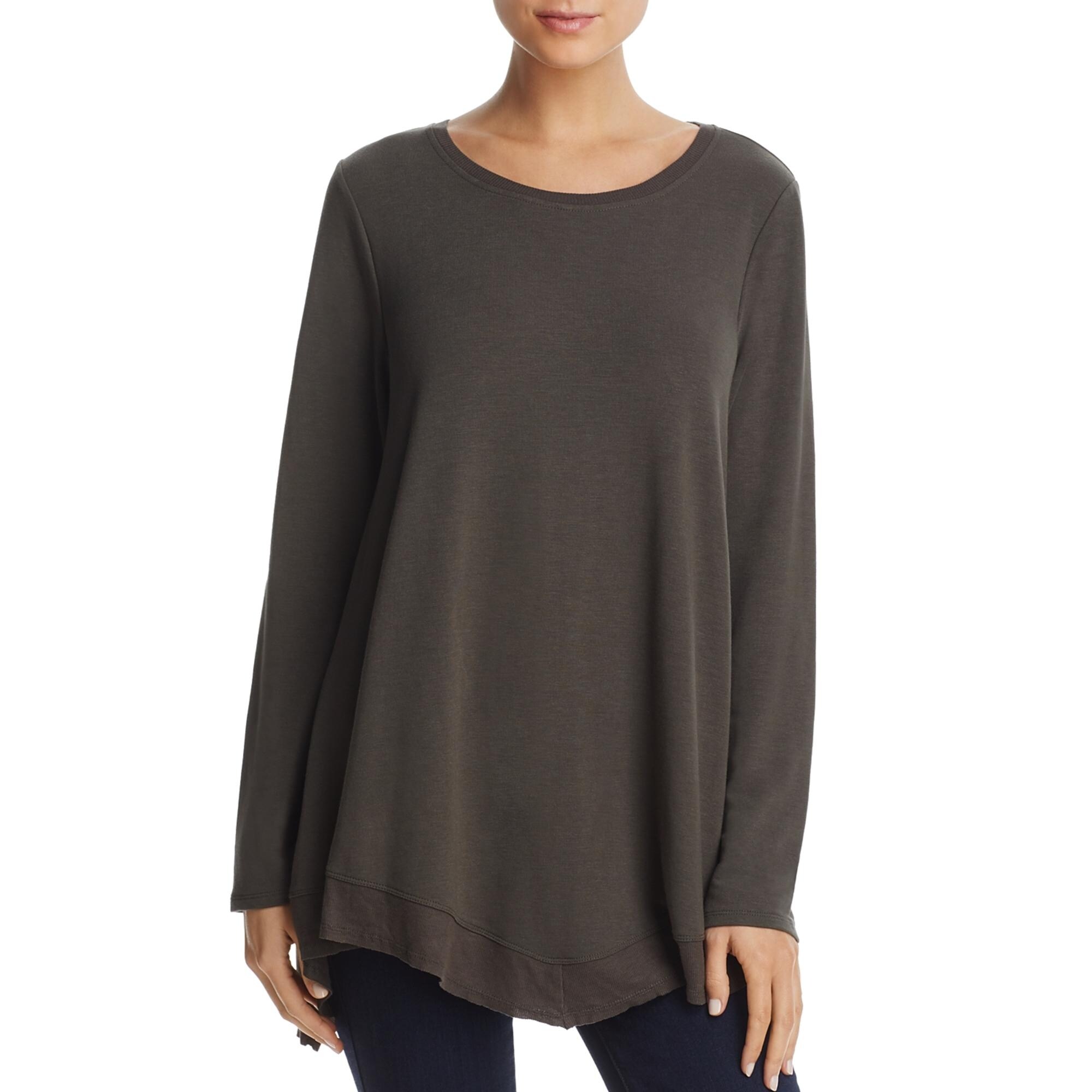 Shop Cupio Blush Womens Tunic Top Asymmetric Ribbed Trim