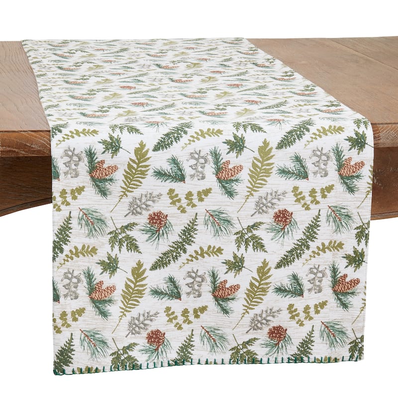 Table Runner With Forest Foliage Design - 16"x72"