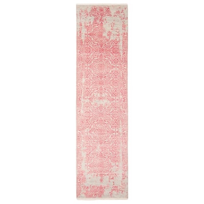 ECARPETGALLERY Hand-knotted Heritage Dark Pink Silk, Wool Rug - 2' 9" x 10' 7"