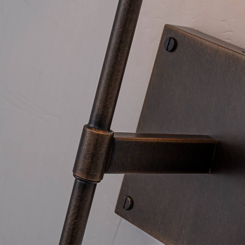 25" Tall Transitional Wall Sconce in Bronze with White Linen Shade Modern Farmhouse Fabric Wall Light Fixture(2 Pack) - W6"