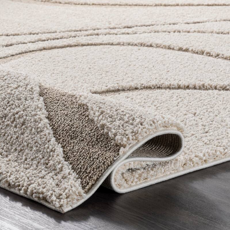 Brooklyn Rug Co Krista Contemporary Swirls Shag Area Rug
