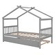 preview thumbnail 4 of 34, Twin Size Wooden House Bed with Twin Size Trundle