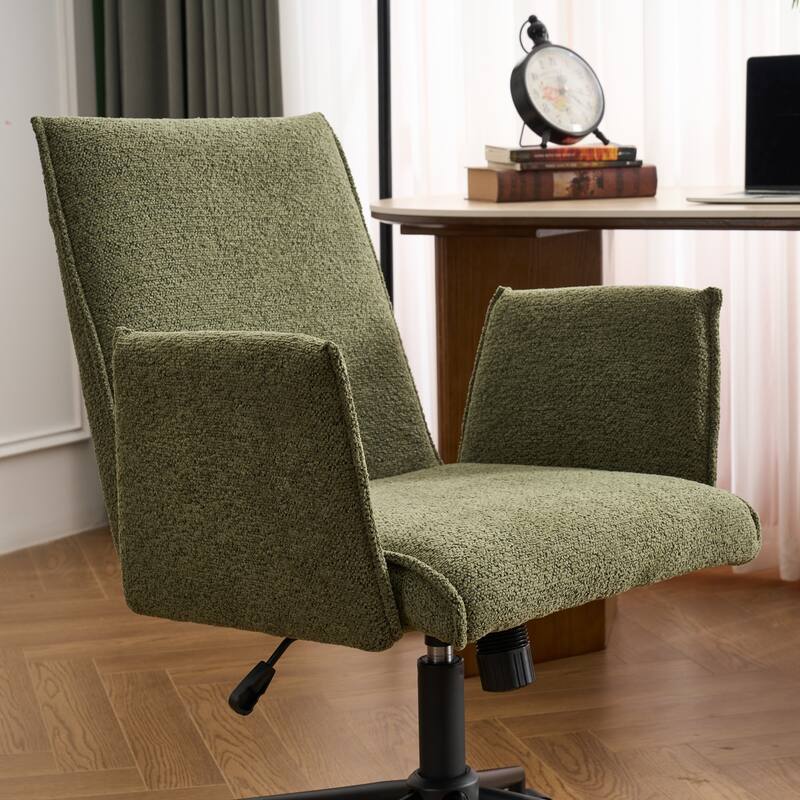 Upholstered Fabric Swivel Task Chair, Office Chair with Wheels