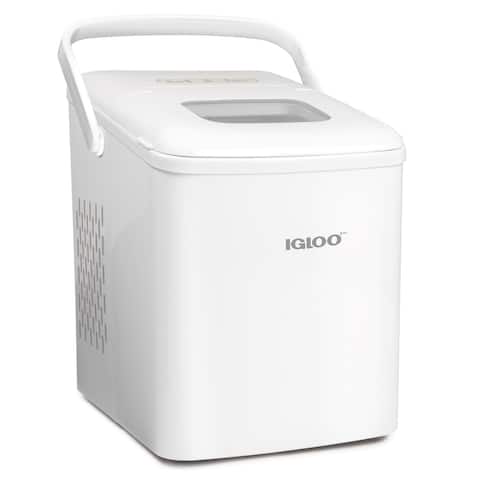 Igloo 26 Lb Self Cleaning Ice Maker with Carrying Handle, White