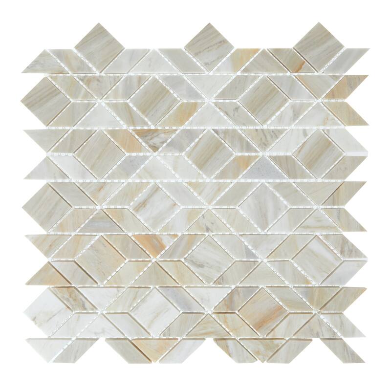 Daltile Pietra Divina Marble Natural Stone Framework Mosaic in Honed Namaste (10 PC Per Carton) (10.40 SQFT Per Carton)