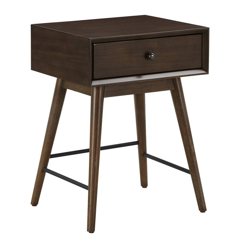 Aksel Wood 1-drawer End Table by iNSPIRE Q Modern - Dark Walnut