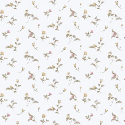 Galerie Wallcoverings Cottage Chic Small Floral and Leaf Motif ECODECO Material Matte Wallpaper Roll