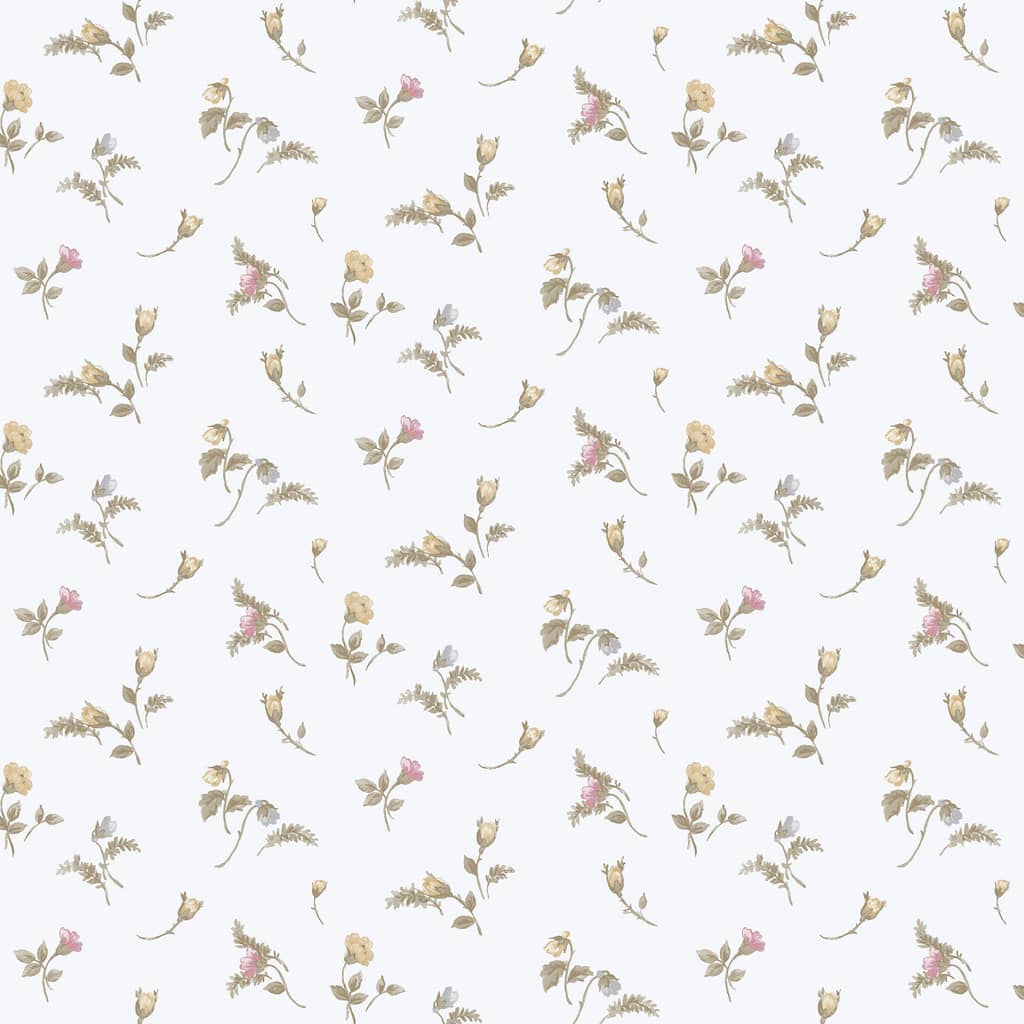 Galerie Wallcoverings Cottage Chic Small Floral and Leaf Motif ECODECO Material Matte Wallpaper Roll
