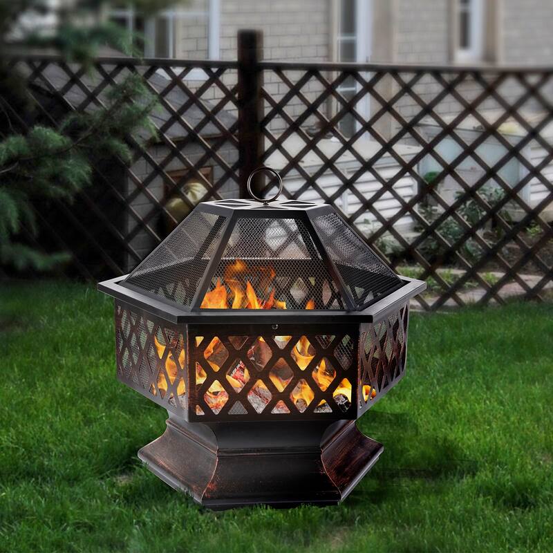 Iron Fire Pit Outdoor - Black