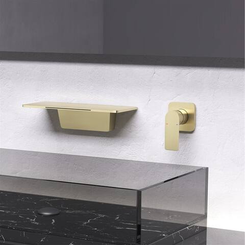 Waterfall Bathroom Sink Faucet Wall Mount Faucet Independent Switch