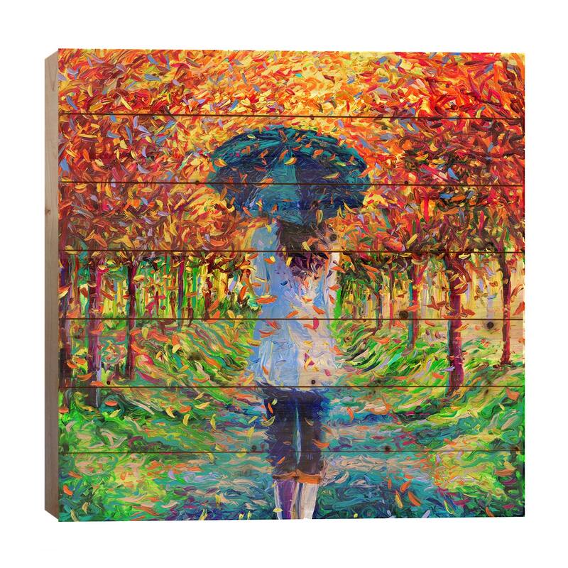 Colleen Print On Wood by Iris Scott - Multi-Color - 26x26x1.5