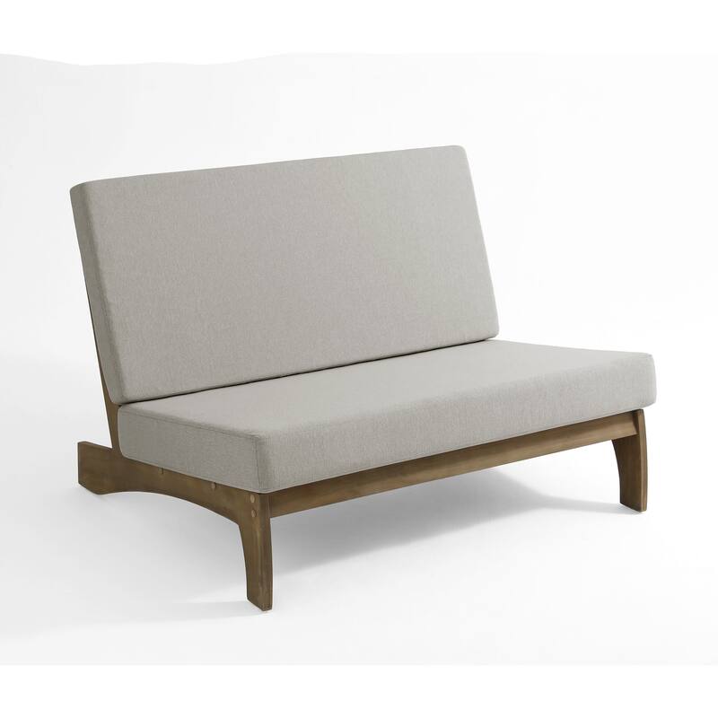 Outdoor Acacia Club Chair Set Loveseate with Weather-Resistant Cushions