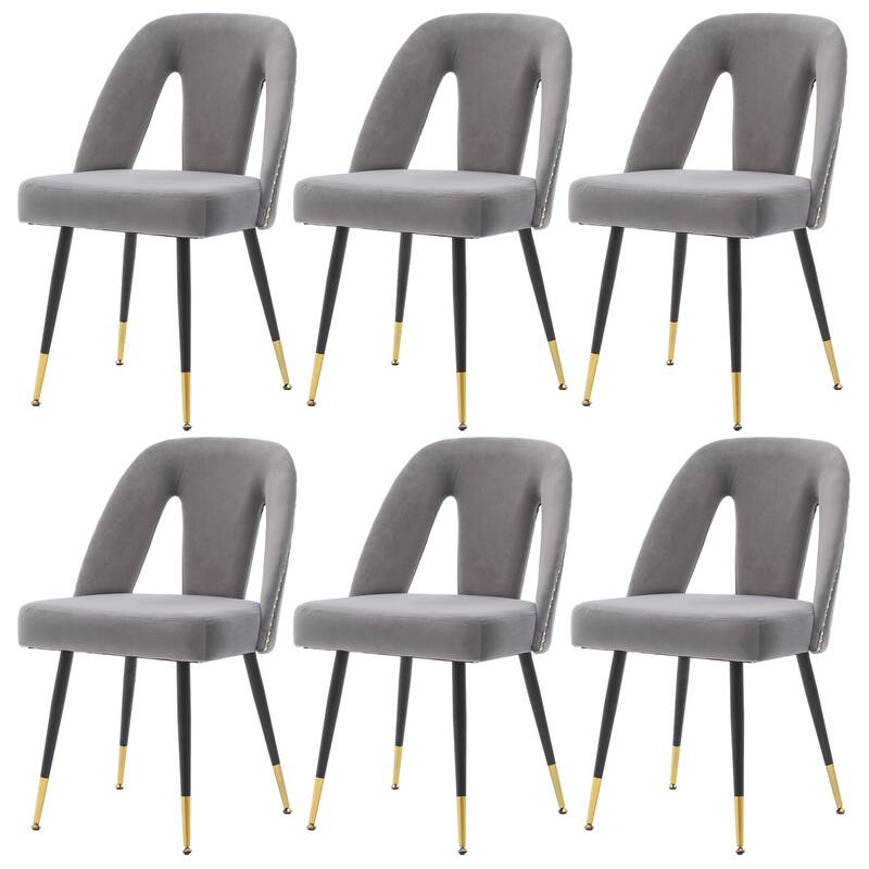 Modern Velvet Upholstered Dining Chairs Set of 6