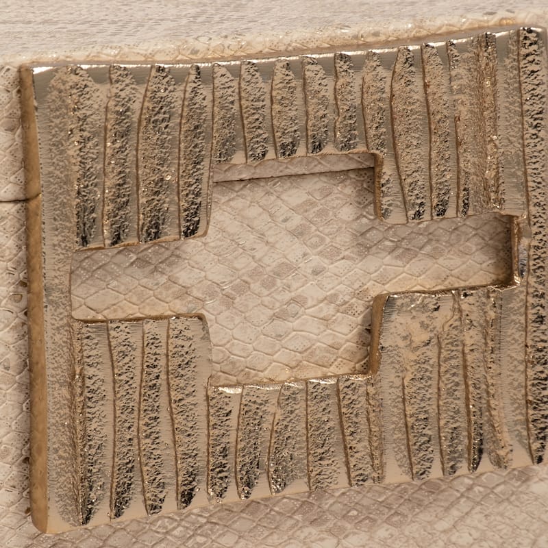 Square Decorative Faux Leather Box with Lid - 8", Tan - 8.0"