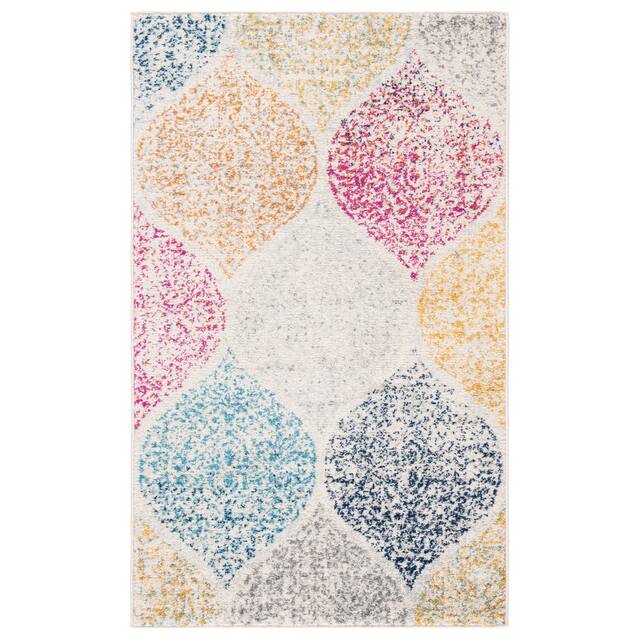 SAFAVIEH Madison Stella Boho Chic Ogee Trellis Rug - 2' x 3' - Cream/Yellow