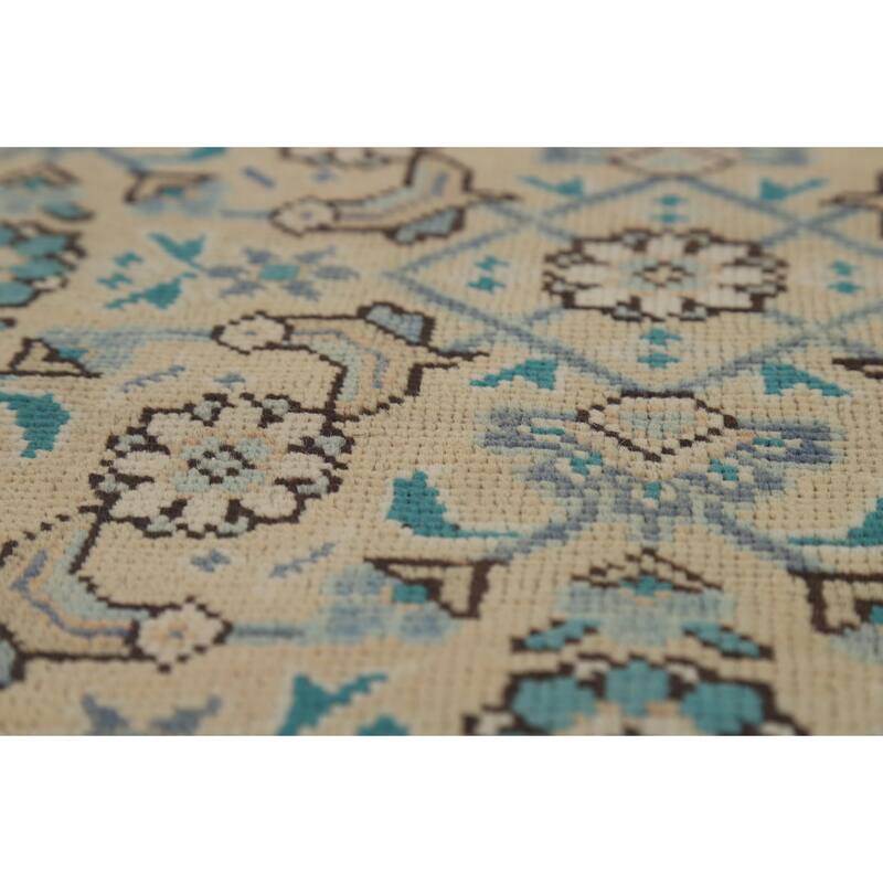Geometric Tabriz Persian Area Rug Handmade Oriental Pink Wool Carpet - 8'4"x 11'5"