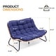 preview thumbnail 44 of 48, Double Papasan Chair Loveseat with Cushion, All-weather PE Rattan and Metal Frame for Indoor Outdoor