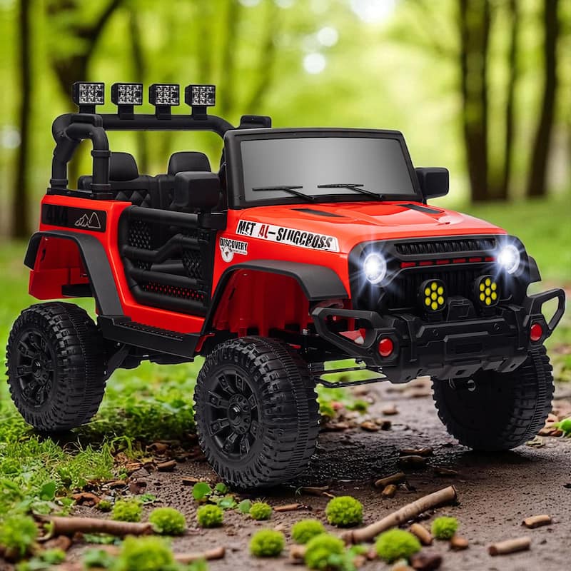 12V Ride-On Truck for Kids, Electric Car with Parent Remote, 4 Suspension Wheels, Music, LED Lights