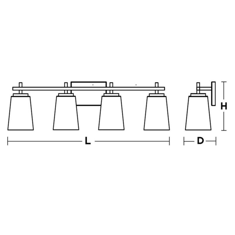 Joanna 33" Vanity Light with White Glass Shade