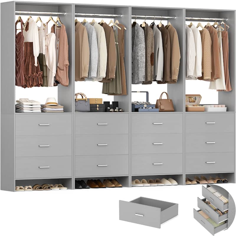 Cimly Freestanding Closet Sytem, Closet Organizer Wardrobe for Walk-in and Reach-in Closet