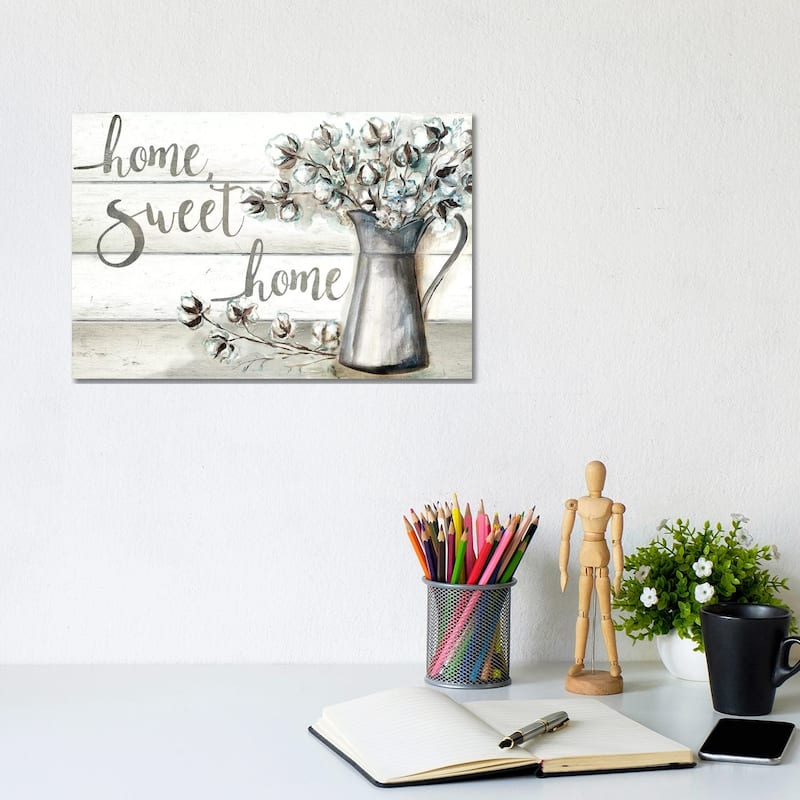 iCanvas "Farmhouse Cotton Home Sweet Home" by Tre Sorelle Studios Canvas Print - 8x12x0.75