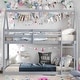 preview thumbnail 2 of 18, Twin Over Twin House Floor Bunk Bed with Headboards, Footboards and Guardrails, Ladder