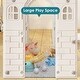 preview thumbnail 2 of 5, Gray Kids Playhouse with Cute Kids Pretend Play Kitchen Toys Set, Outdoor Playhouse for Toddlers Aged 1-3