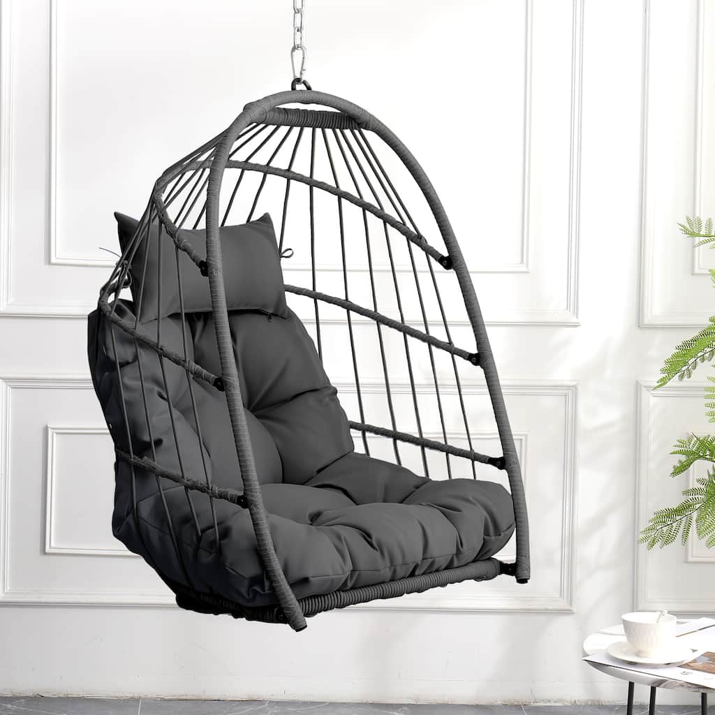 Outdoor Garden Rattan Egg Swing Chair Hanging Chair PE Hanging Chair