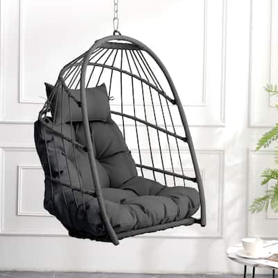 Outdoor garden rattan egg swing chair hanging chair PE hanging chair