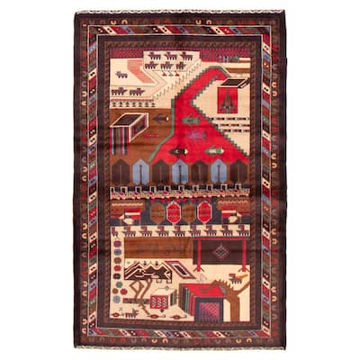Teimani Red Rug 3'8" x 6'4" - 3'8 x 6'4