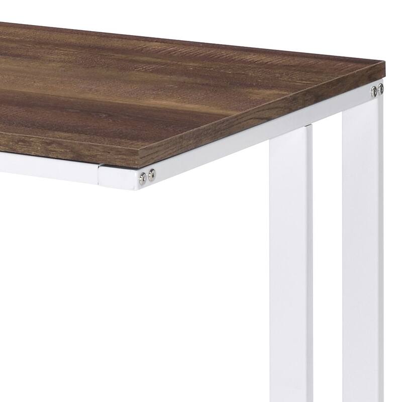 Tyrese Walnut & White Finish Writing Desk W/USB