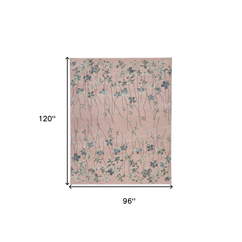 Hulo Power Loomed Floral Traditional Stain Resistant Area Rug By HomeRoots - 120' X '96' X '0.5