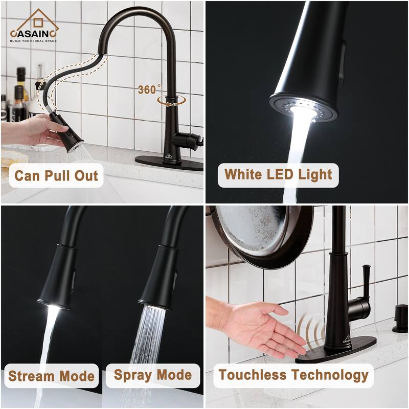 CASAINC All-in-One Kit Farmhouse/Apron-Front Single Bowl Fireclay Kitchen Sink with Kitchen Faucet, Bottom Grid and Strainer