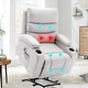 preview thumbnail 10 of 53, Oversized Power Lift Recliner Chair with Massage & Heat, PU Leather, USB Port, Cup Holders & Pockets Style 2 - White