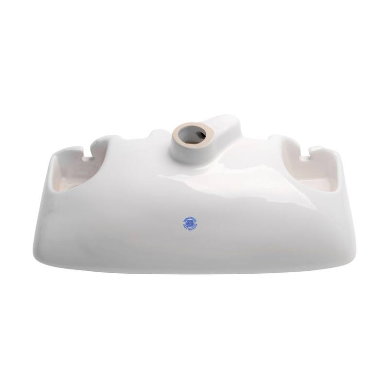 Edgewood Wall Mount Sink 20" White Ceramic Rectangular Sink with Overflow and Single Faucet Hole, (Set of 2) Renovators Supply