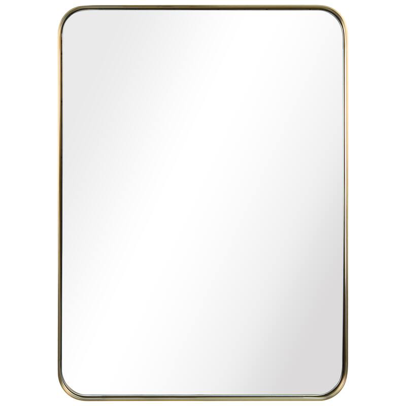 Ultra Stainless Steel Rectangular Wall Mirror - 22" x 30" - Brushed Gold