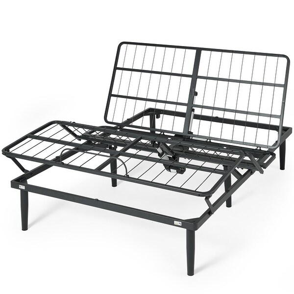 Jared Adjustable Black Metal Bed Base with Remote, Twin XL