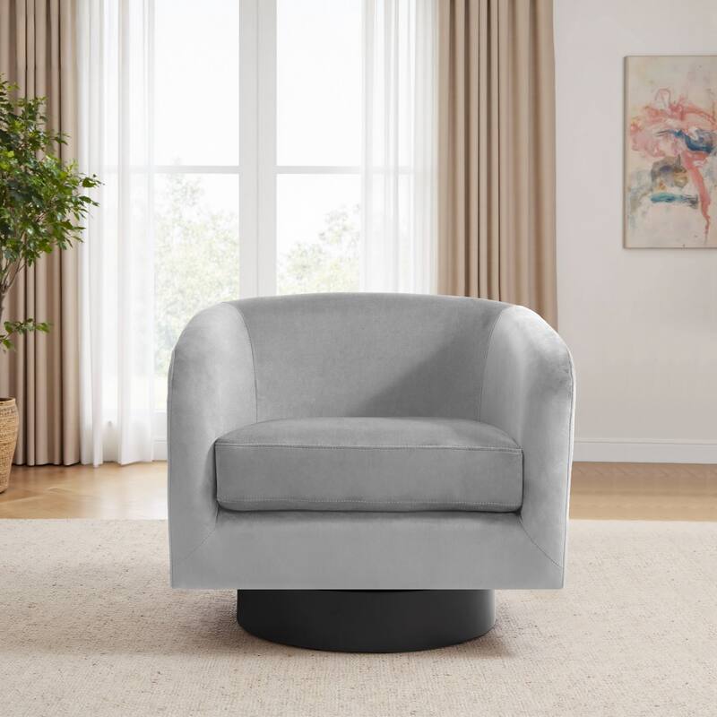 Modern Upholstered 360 degree Swivel Accent Arm Chair