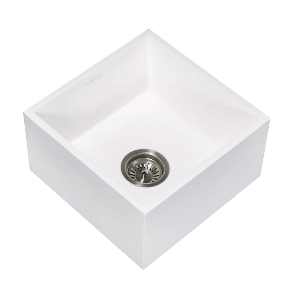 Kingston Brass Arcticstone 15" Farmhouse Single Basin Solid Surface