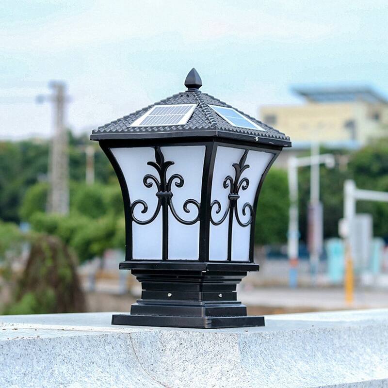 Solar Post Light Outdoor Fence Cap Lamp Waterproof Pillar Lamp - 5.91*5.91*14.97 inches