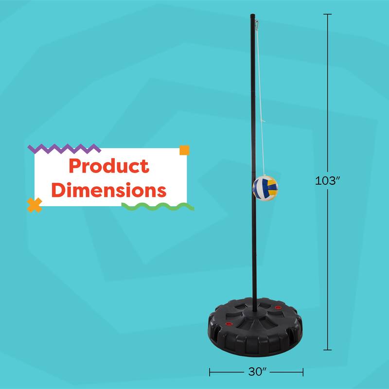 Portable Tetherball Complete Outdoor Game Set by Hey! Play!