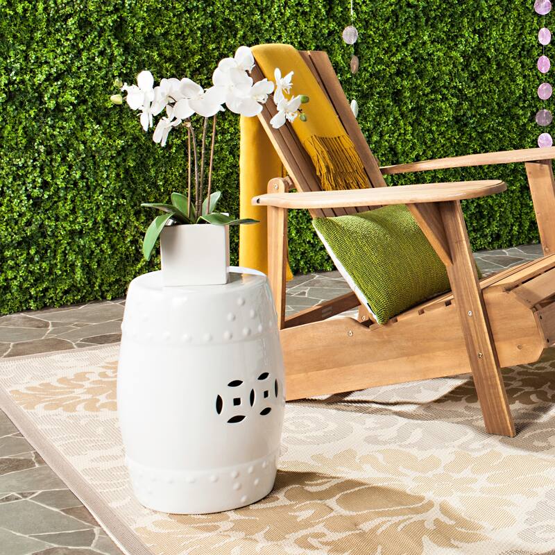 SAFAVIEH Paradise Evalyn Treasures White Ceramic Garden Stool